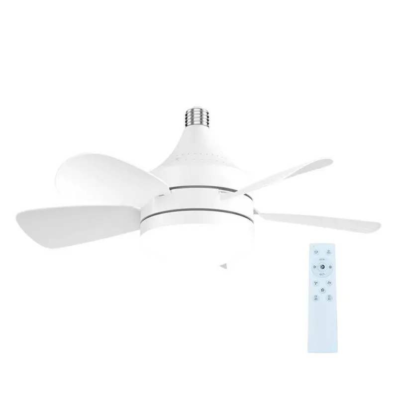 

Mini Ceiling Fan With Light Led Mini Socket Ceiling Bulb With Remote Control 3 Speed Settings Small LED Ceiling Fan Bulb For