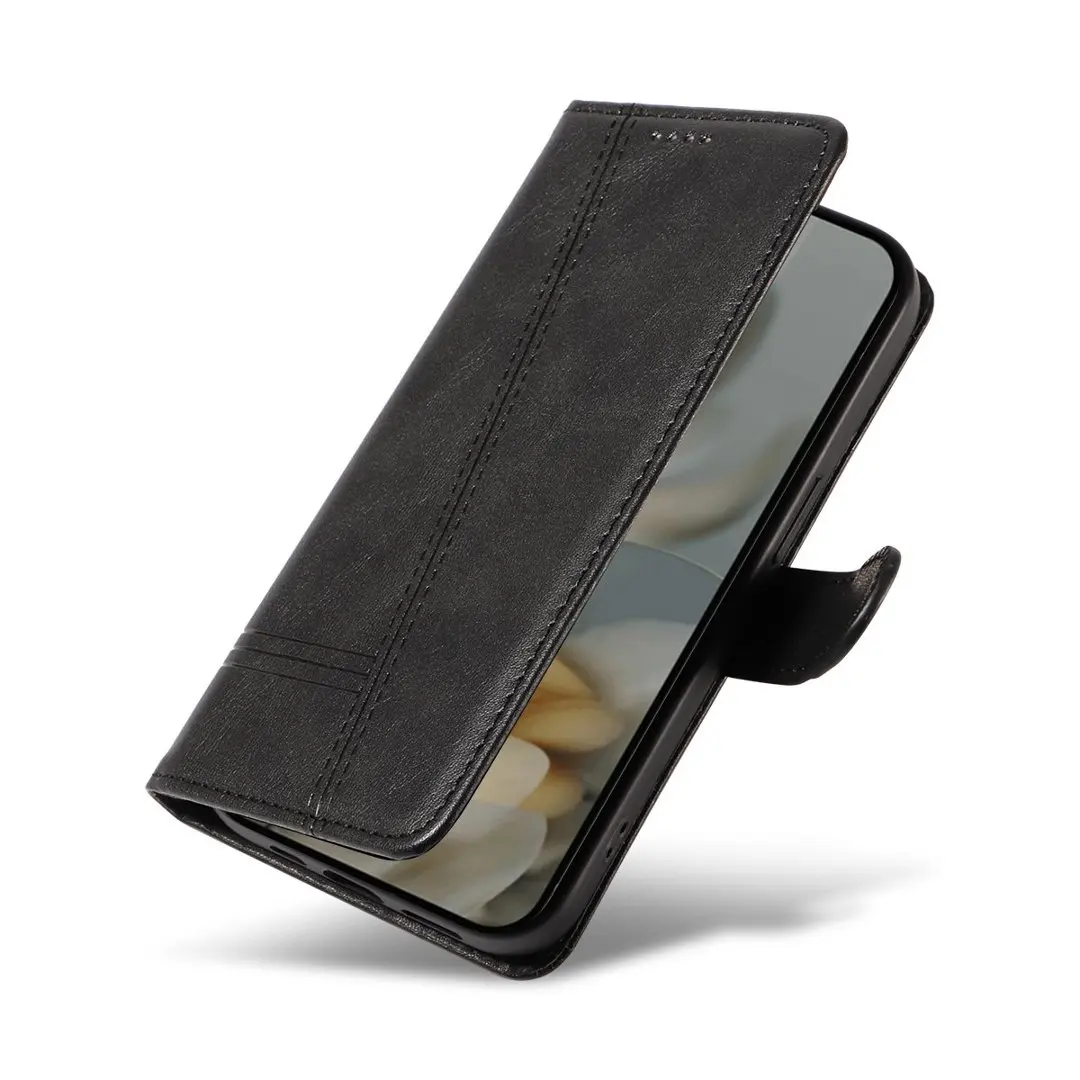 Leather Flip Wallet Phone Case with Stand and Card Slot - Elegant Book-style Cover