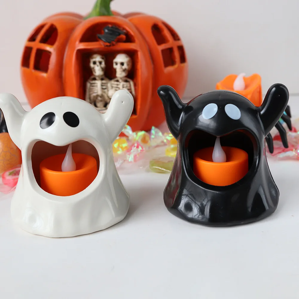 Birthday Party Decorations Mini LED Light Glow Light LED Table Lamp 1PC Halloween Ghosts Candle Holder LED Candlestick Lighting Candleholder Halloween Decoration birthday party decorations mini led light glow light led table lamp