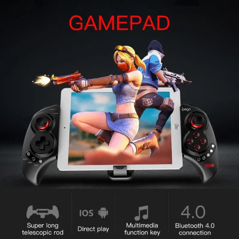 

Wireless Gamepad Controle 300mah Long Standby Ergonomics Direct Connection With Telescopic Stand Gamepad Accessories Abs Black