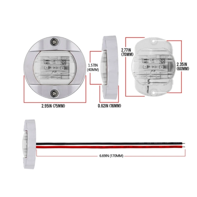 1 Pc 12/24V ؾ Ʈ Ʈ Transom LED  Ʈ /ȭƮ  ĳ ũ Ƿ Ʈ   LED Ʈ