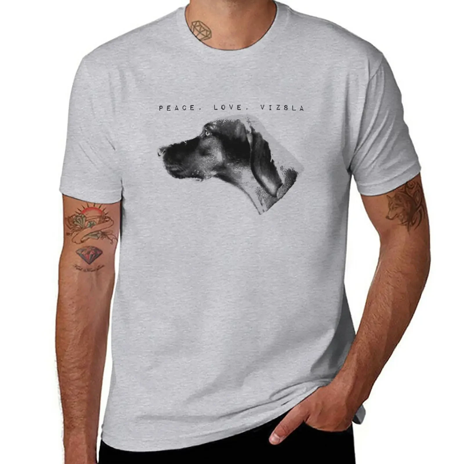 

Peace, Love, Vizsla T-Shirt customizeds graphics funnys T-shirt men