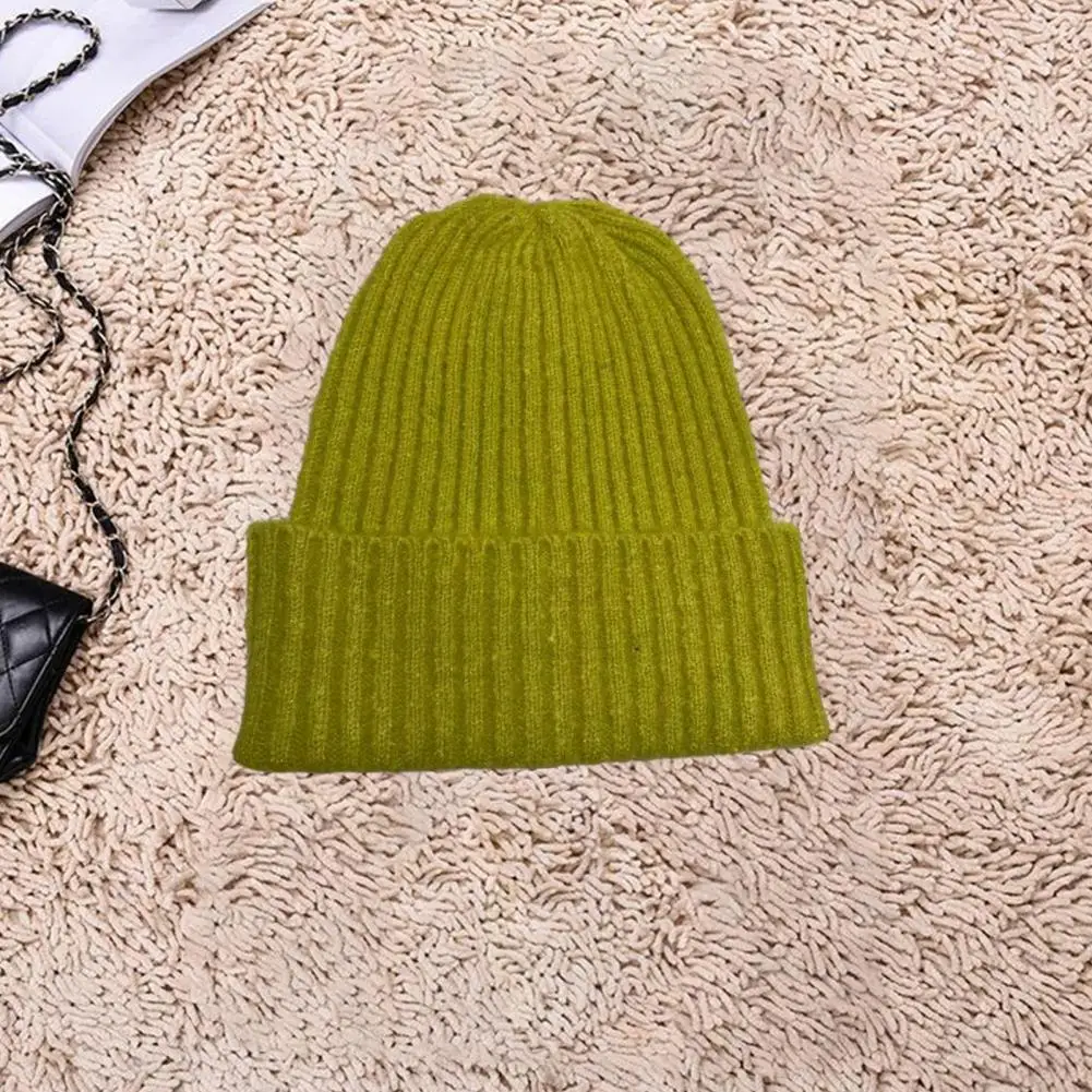 

Эластичная зимняя шапка, эластичная вязаная шапка, Удобная вязаная женская эластичная купольная противоскользящая мягкая теплая шапка без козырьков