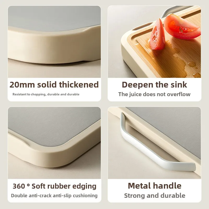 Double-Sided Meat Cutting Board Large Size Kitchen Chopping Block Cutting Board Stainless Steel Rectangular For Raw Meat