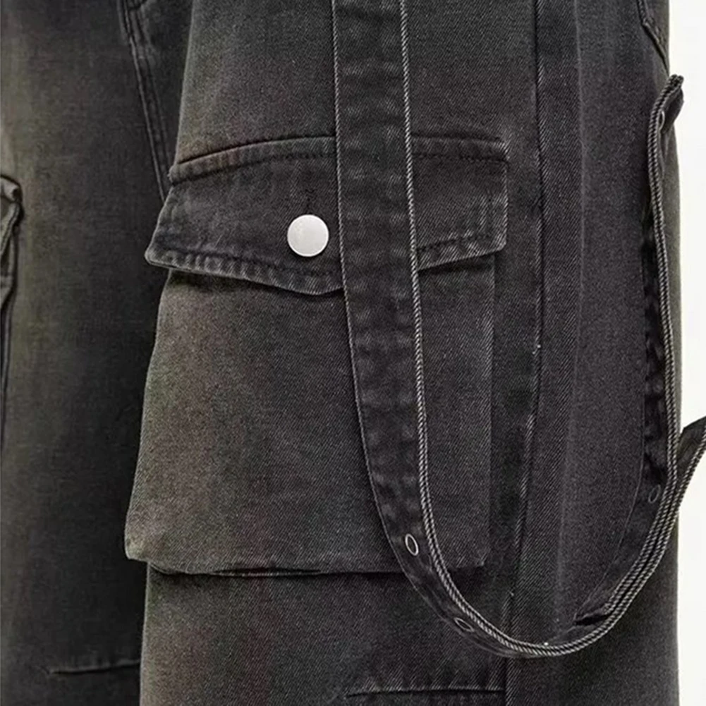 

Autumn Spring Trousers Men Pants Daily Holiday Casual Fashion Loose Pants Multiple Pockets Solid Color Straight