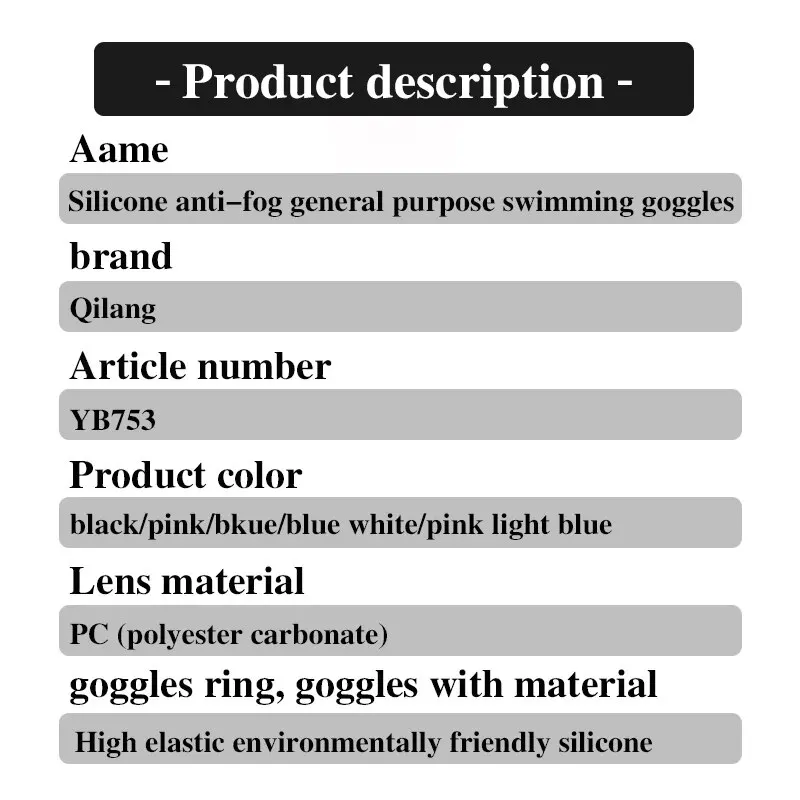 Swimming Goggles Adult HD Transparent Waterproof Fog-proof