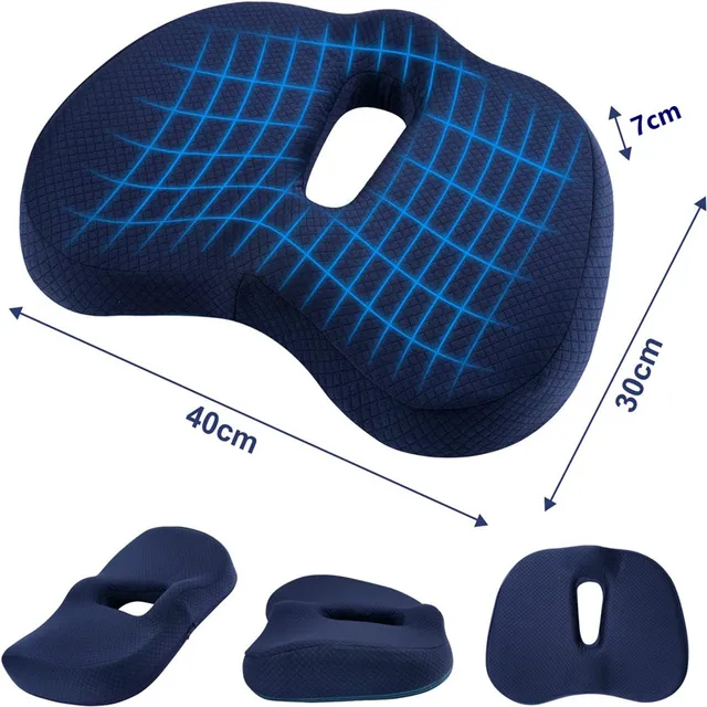 Coussin de siège antidérapant en mousse à mémoire de forme, pour chaise de bureau, soulagement de la douleur au coccyx, coussin de siège en maille respirante, oreiller JAF017 5
