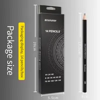 14Pcs Professional Sketch Pencil Set HB 2H 4H B 2B 3B 4B 5B 6B 7B 8B 10B 12B 14B Graphite Art Hand-Painted Pen School Stationery 5