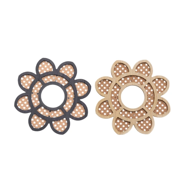 

Flower Shaped Rattans Wall Mirrored Bohemian Frame Hangings Makeup Mirrored