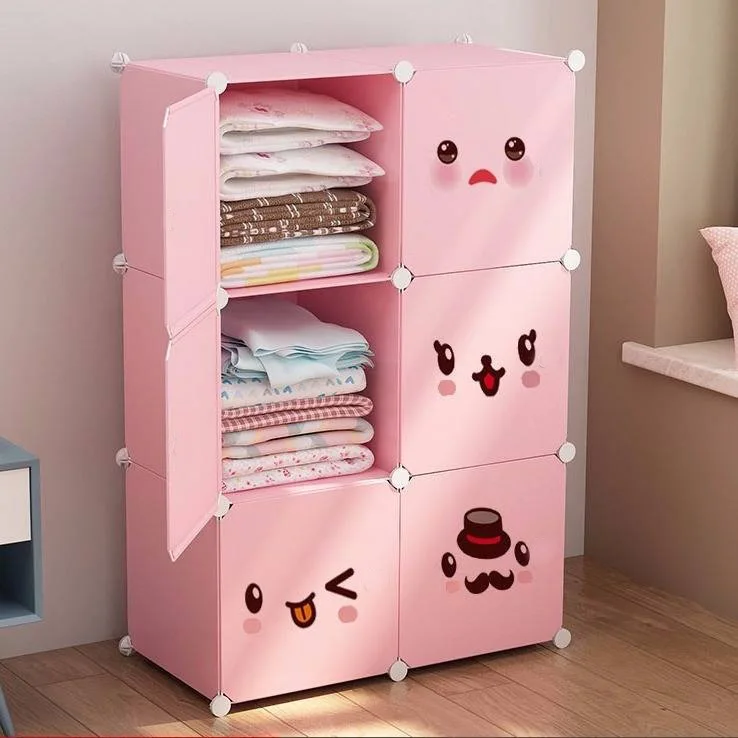 

Simple Wardrobe Assembled Storage Cabinet Folding Plastic Cabinet Thickened Wardrobe Dormitory Rental Room Cloth Wardrobe