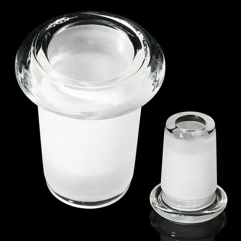 1pcs 14mm Female to 18mm Male Clear Glass Expander Reducer Adapter Connector Lab 3