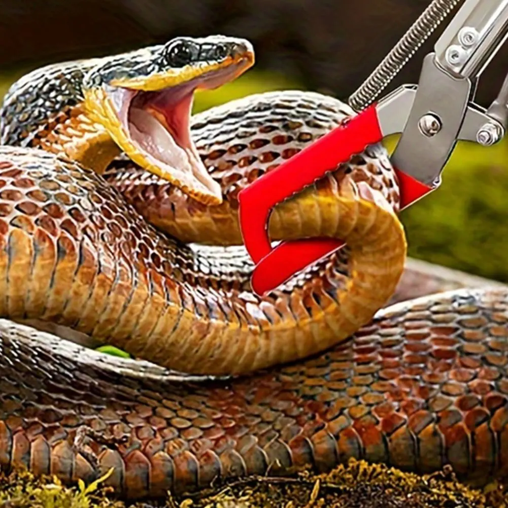 1.5M Foldable Snake Tongs Snake Hook Catcher Wide Jaw Stainless Steel Pick Up Tool Garbage Clip To Catch Loach Crab Rubbish Clip