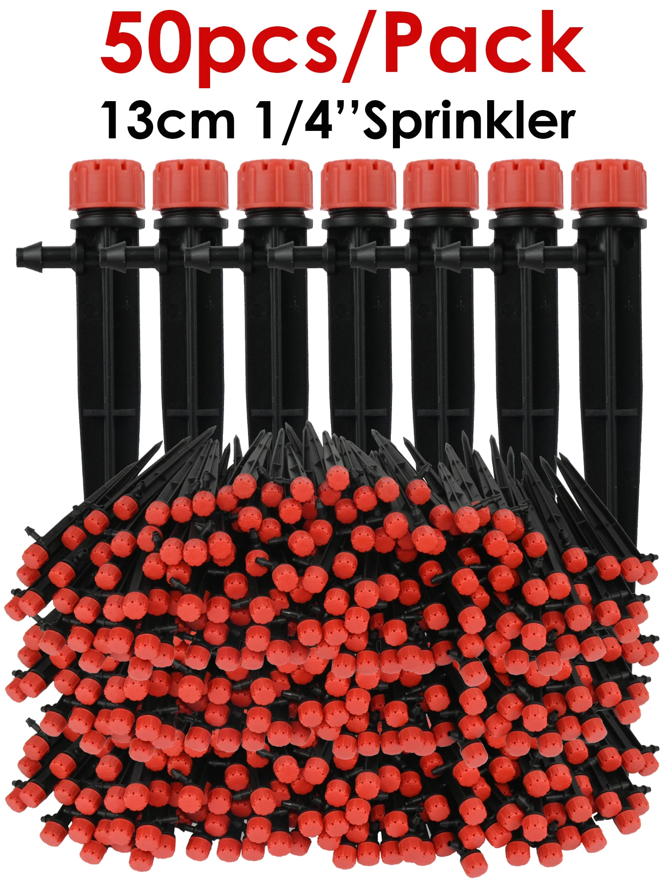 Irrigazione Gocciolatori 360 gradi 8 fori spruzzatori emettitore sistema di irrigazione a goccia Forniture da giardino per tubo da 4/7 mm 1/4 (100 pz,blu
