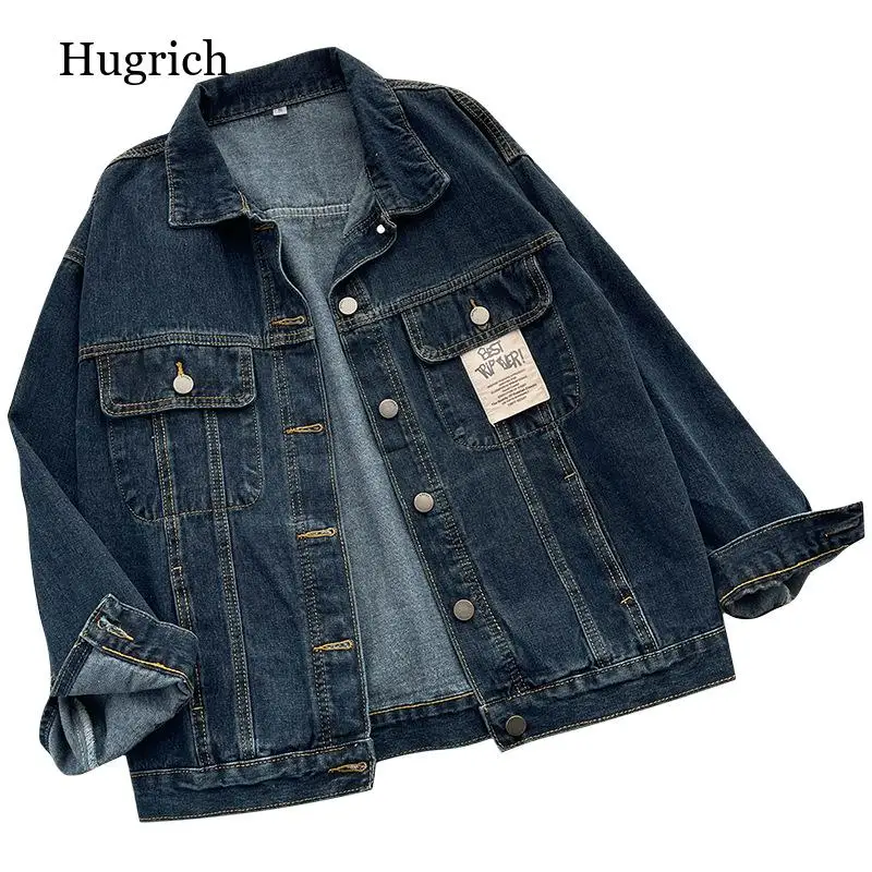 

Autumn Jeans Jacket Spring New Blue Denim Coat Women's Loose Mid-Length Thin Denim Outwear Fashion Pocket Harajuku Clothing Tops
