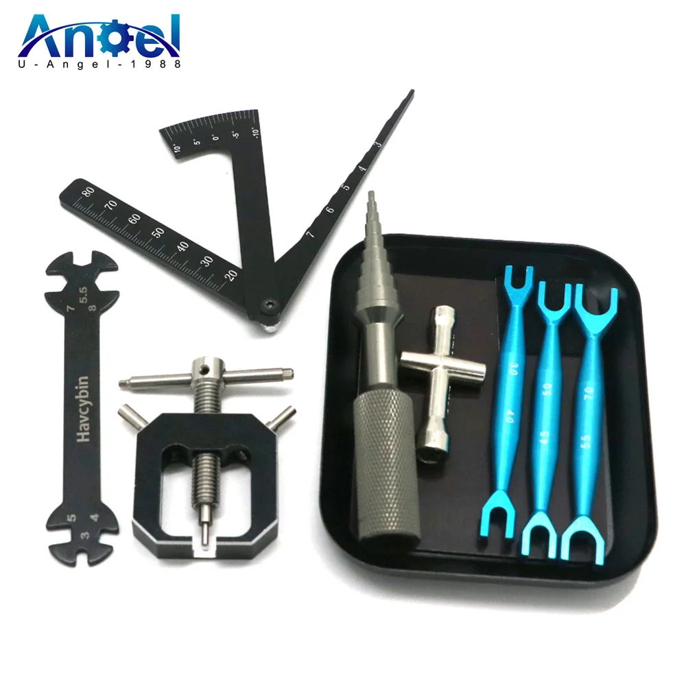 

9PCS/Lot Universal RC Tools Hexagonal Cross Wrench Sleeve Screw Tray Spanner Open End Wrenches Set For RC Car Drone Boat