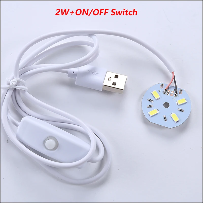 1pc 5730 SMD 5V LED lamp board light source USB universal One Color lamp beads Warm White Light 1W2W3W5W10W with ON/OFF Switch.