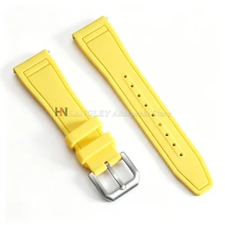 Universal Waterproof Rubber Watchband with Quick Release - 20mm (Yellow)