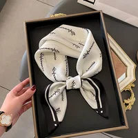 Luxury Brand Satin Shawl Design Print Silk Square Scarf Women neck scarves Wrap Headkerchief Beach Hair Band women's bandana 4