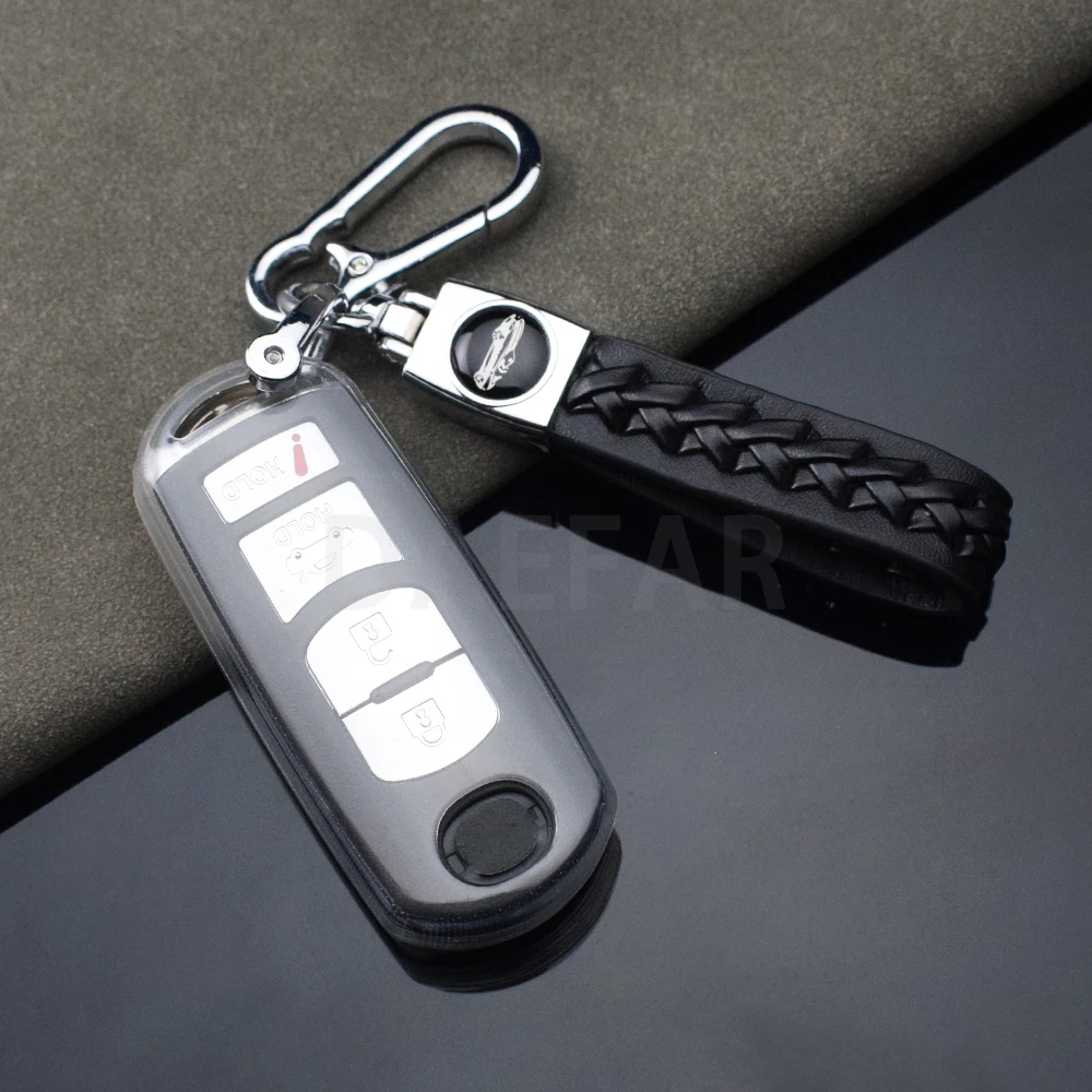 Transparent Car Key Case Cover with Keychain Clip