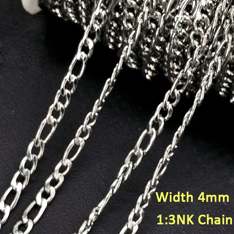1meter Stainless Steel Chains for Jewelry Making DIY Rolo Cable Link Chain Necklace Bracelet Handmade Accessories Wholesale