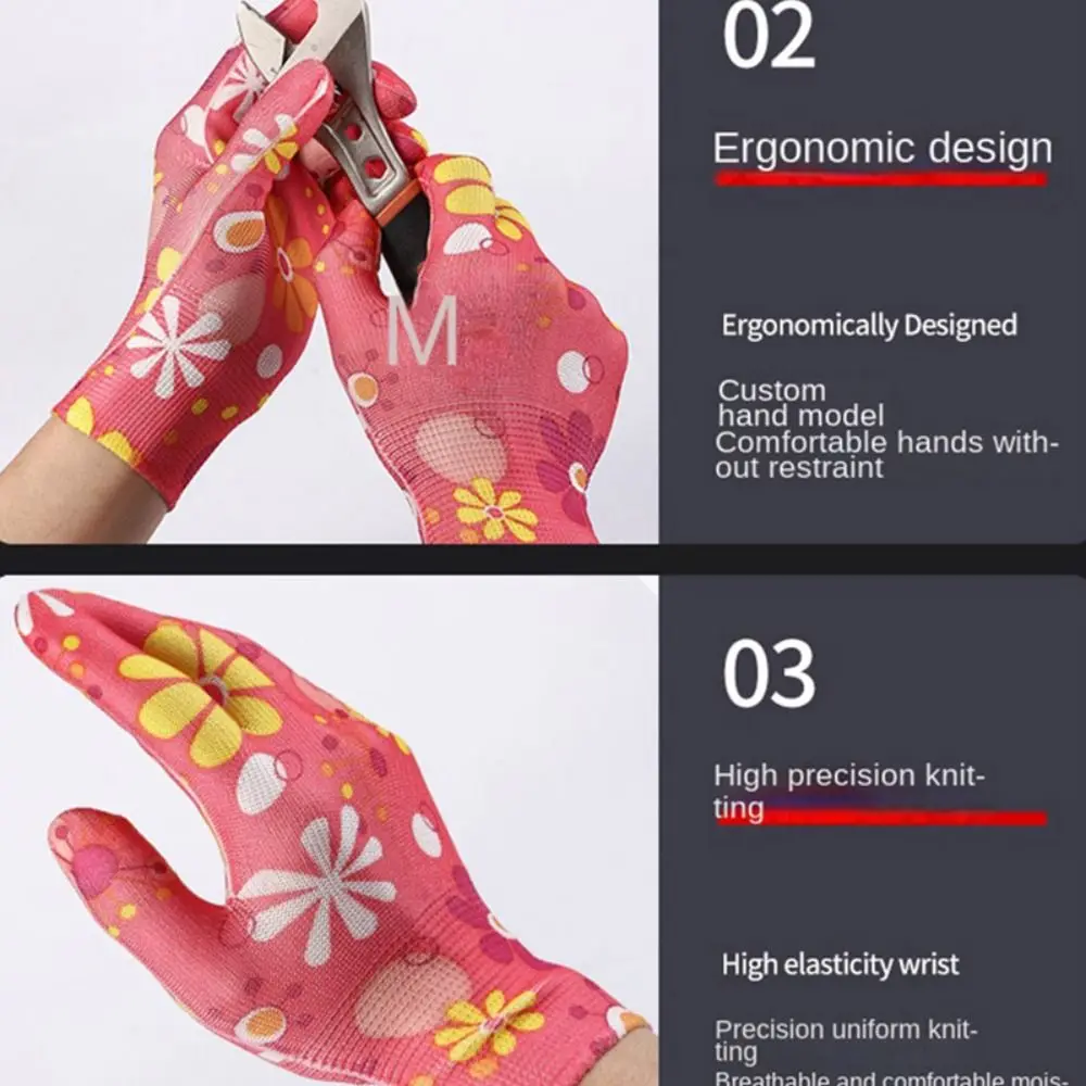 1Pair Nylon Planting Labor Gloves Labor Protection Thin Gardening Gloves Breathable Non-slip Women Work Gloves Outdoor 2