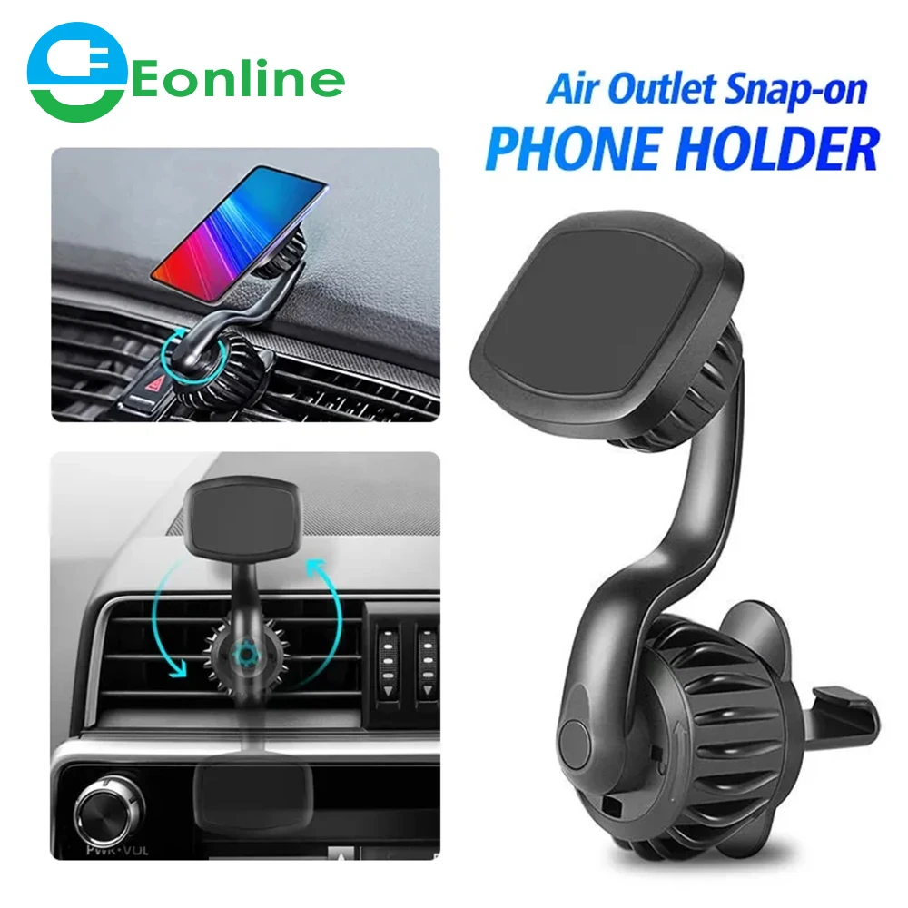 

Eonline 2D Car Phone Holder Magnetic Air Outlet Bracket Card Buckle Bracket Universal Mobile Phone Stand GPS For Huawei IPhone