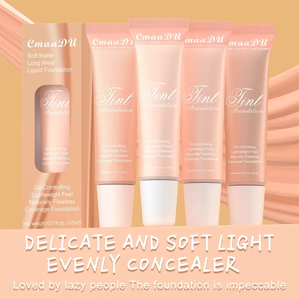 Liquid Foundation 4 Colors Liquid Foundation High Coverage Makeup Base Cream Lasting Concealer BB Cream Matte Finish Waterproof Face Corrector