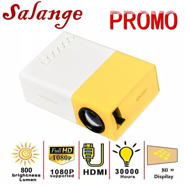 Salange YG300 Mini LED Projector Yg300 Upgraded Version 600 lumen 320x240P HDMI-compatible USB Audio Home Media Player Beamer 1