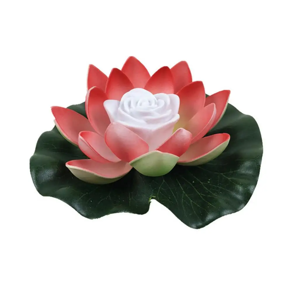 Energy Saving Solar Powered LED Lamp Night Light Artificial Floating Lotus Lotus Garden Pool Pond Fountain Decoration