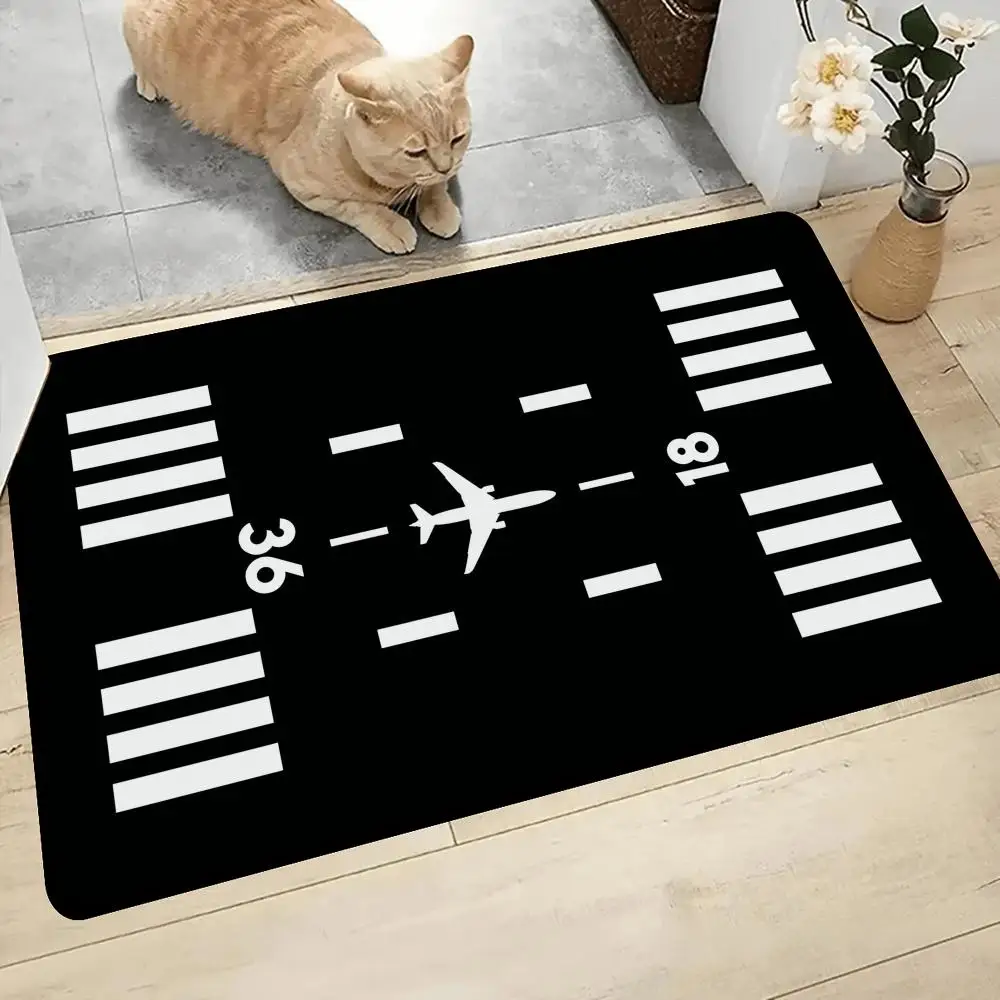 Felpudo de estilo nórdico para puerta de entrada, alfombrilla de pista de aeropuerto, para baño, inodoro, dormitorio, decoración de Hotel