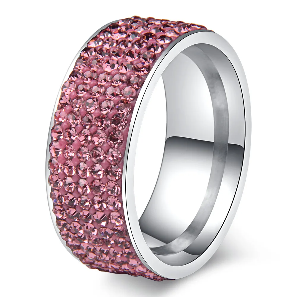 Stainless Steel Ring Chanfar Crystal Multicolor Women Elegant Finger Wedding Engagement Ring For Women Jewelry,stainless steel ring,finger ring,wedding rings,wedding ring