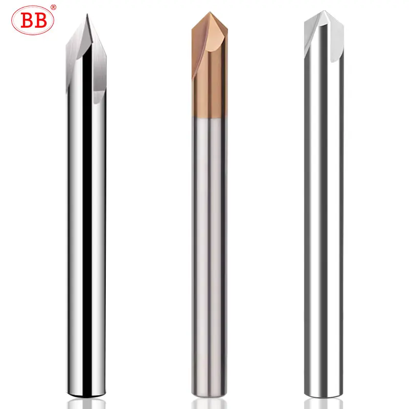 BB-Fasenfräser, lange Länge, 100 mm, 150 mm, Hartmetall, verlängerter 3F-V-Fräser, Senker, CNC 60, 90, 120 Grad Entgratungskanten