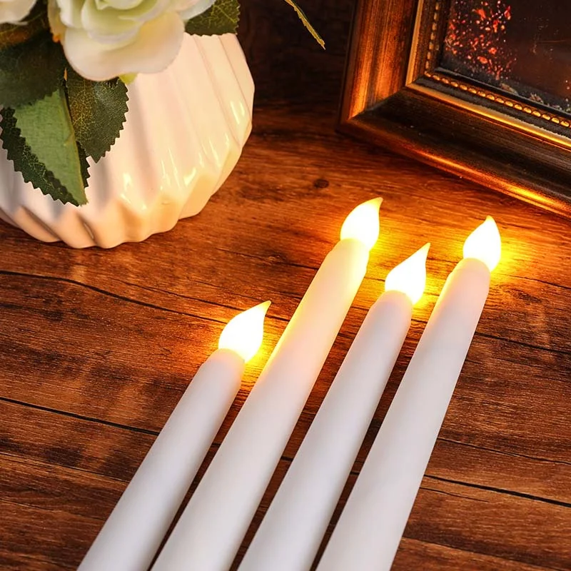1/3pcs Flameless LED 촛불 따뜻한 빛 배터리 전원 전자 테이퍼 양초 홈 파티 웨딩 생일 크리스마스 장식