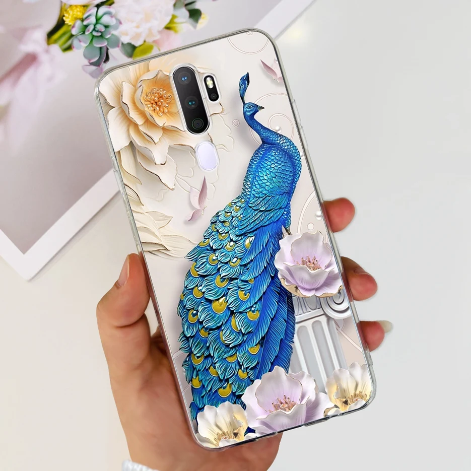 Stylish Painted Clear Silicone Phone Case, Soft Protective Cover