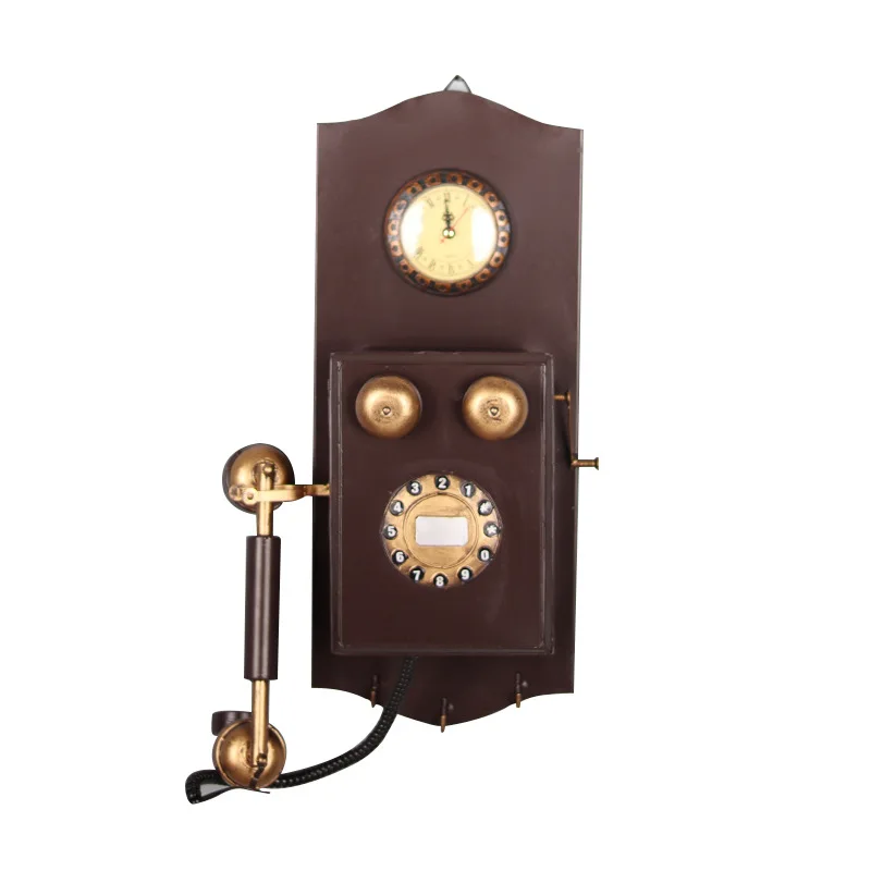 Vintage Wall-mounted Telephone Model Nostalgic Cafe Bar Wall Decorations Photography Props Display