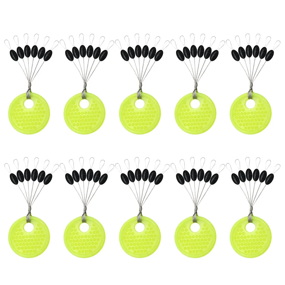 60pcs/Set S M L Rubber Space Beans Oval/Long Column Stopper Fishing Bobber Float Fishing Float Folat Line Stopper