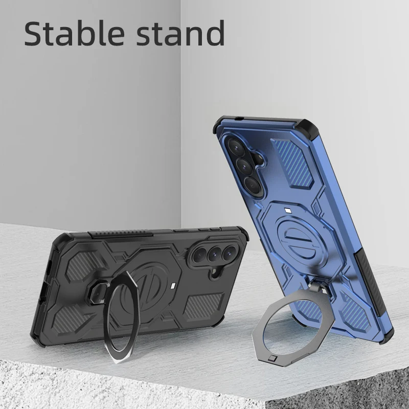 360° Rotating Magnetic Ring Holder Phone Case with TPU Plastic Back Cover