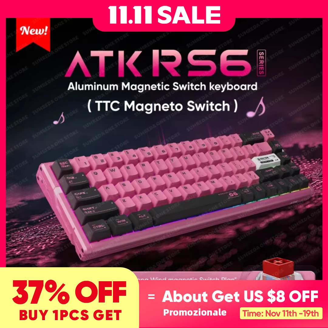 ATK RS6 ウルトラゲーミング磁気スイッチキーボード 0.005