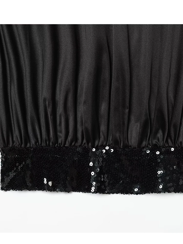 Off Shoulder Top Women Summer Sexy Corset Tanks & Camis Fashion Backless Top Chic Black Sequin Elegant Camisole Tops