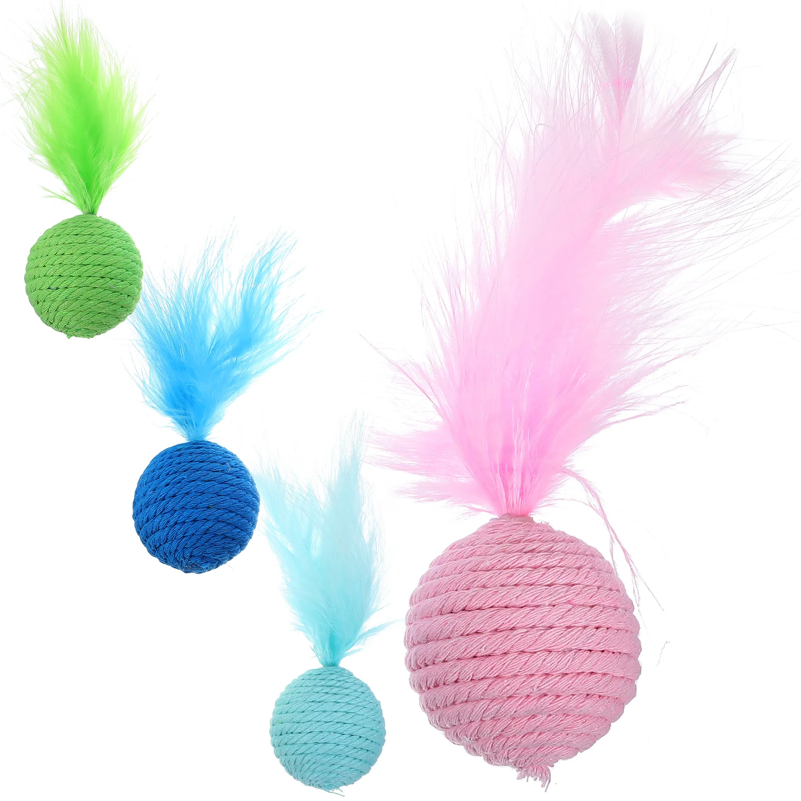 

4pcs Cute Cats Balls Colored Cat Ball Kitten Ball Indoor Cat Balls Cat Chewing Ball Toy