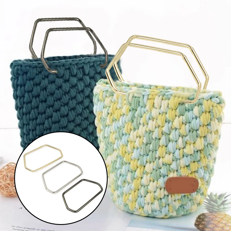 

1PC Bag Handle Luggage Hardware Purse Frame DIY Bag Accessory Bag Handle Gift Box Strap Metal Handle Solid Hexagonal Trapezoid