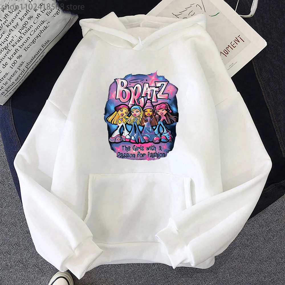 

Bratzs Hoodies Causal Cartoon Music Print Sweatshirts Unisex Autumn Winter Clothes Aesthetic Graphic Pullover Anime Tops Kpop