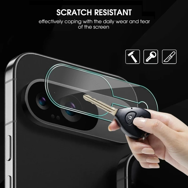 Protezione Fotocamera Posteriore In Vetro Temperato Per Google Pixel 10 Pro - 2 Pezzi, Durezza 9H, HD Anti-Graffio E Anti-Impronta - Nero