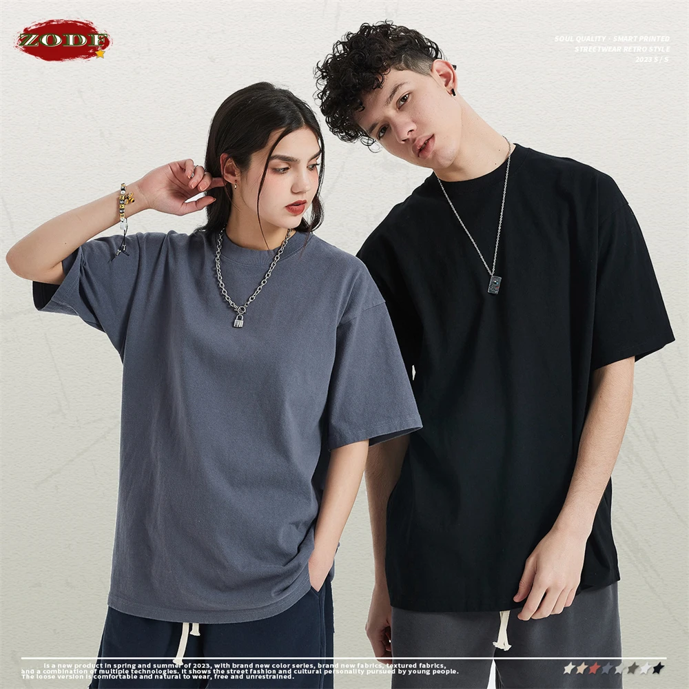 ZODF Fashion Spring Summer Washed Solid T Shirts For Men