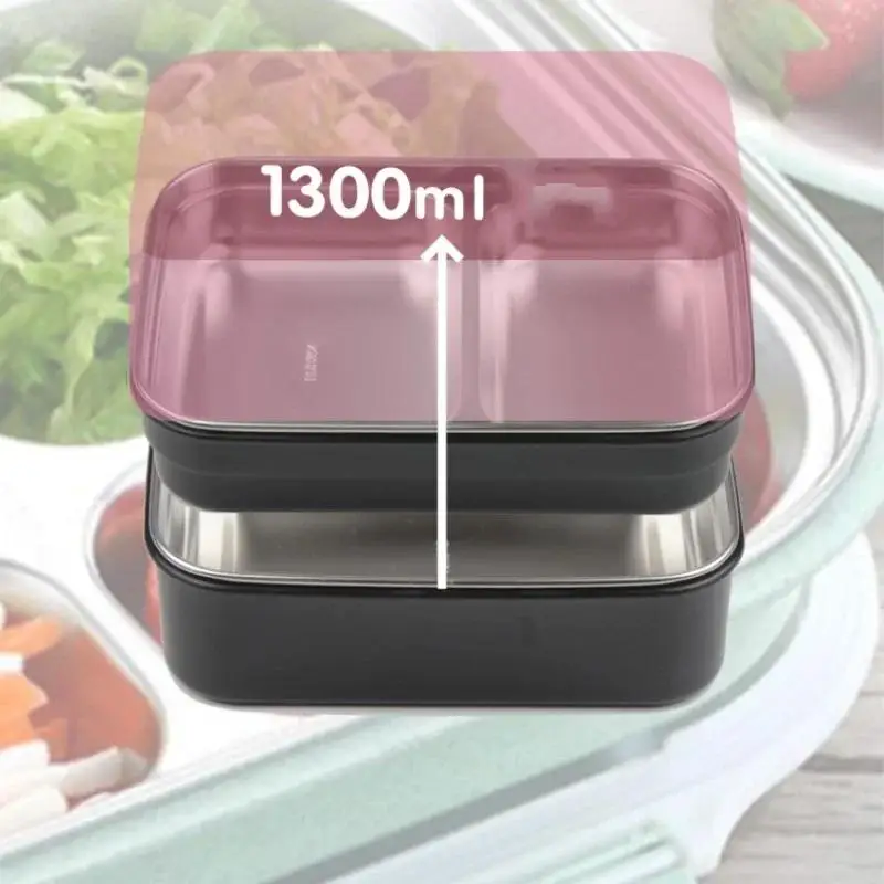 Children's Lunch Box Stainless Steel 304 Insulation Double-layer Lunch Box Student Multi-layer Creative Split Rectangular