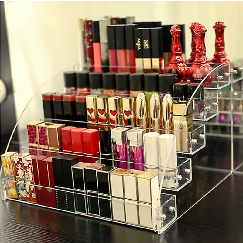 Acrylic Nail Art Multi-Layer Nail Polish Adhesive Display Rack, Transparent Storage Box, Cosmetic Function Tool Shelf 2