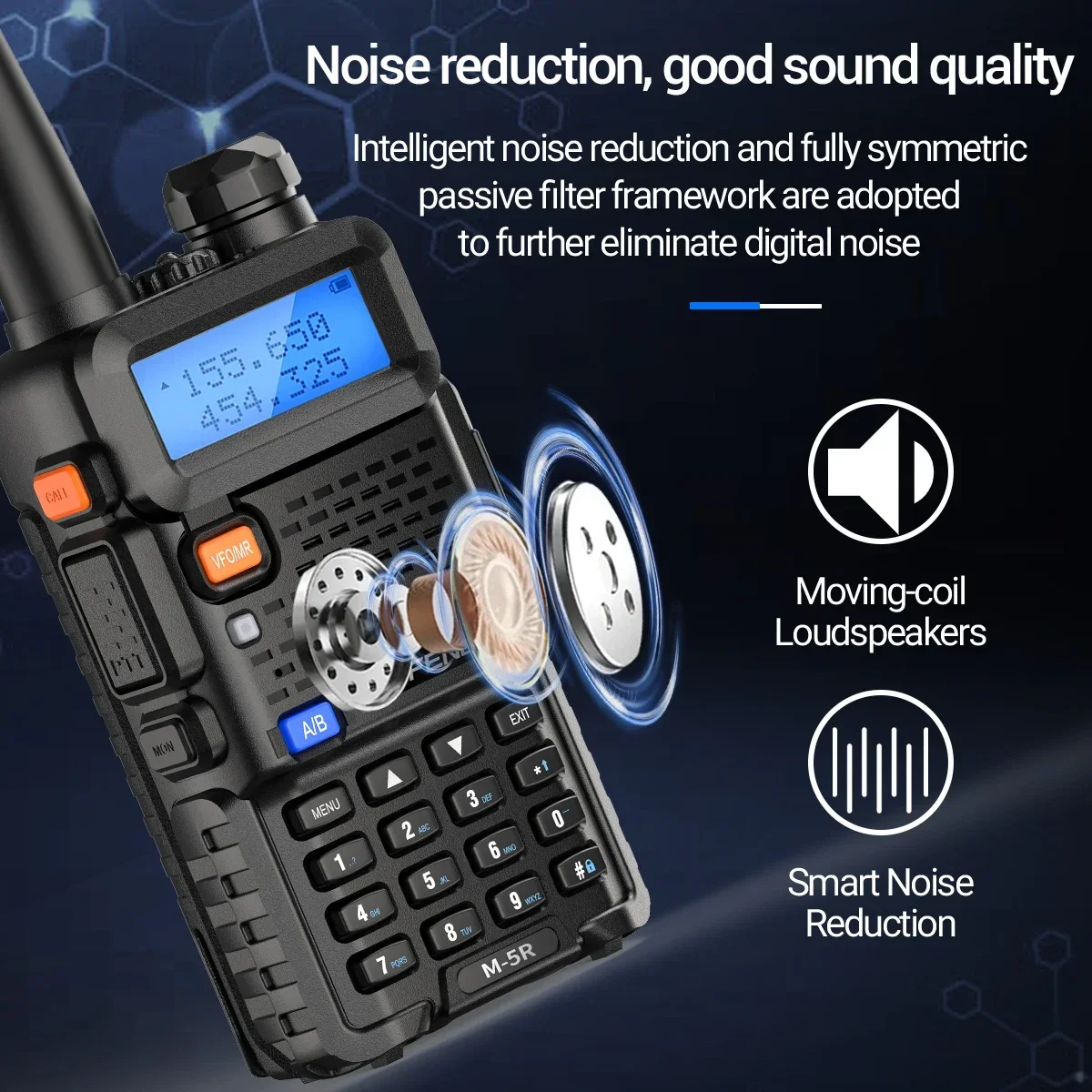 2pcs Baofeng M-5R Walkie Talkie Full Bands Wireless Copy Frequency Two Way Radio USB Charger Long Range Ham Radio For UV K5 5R