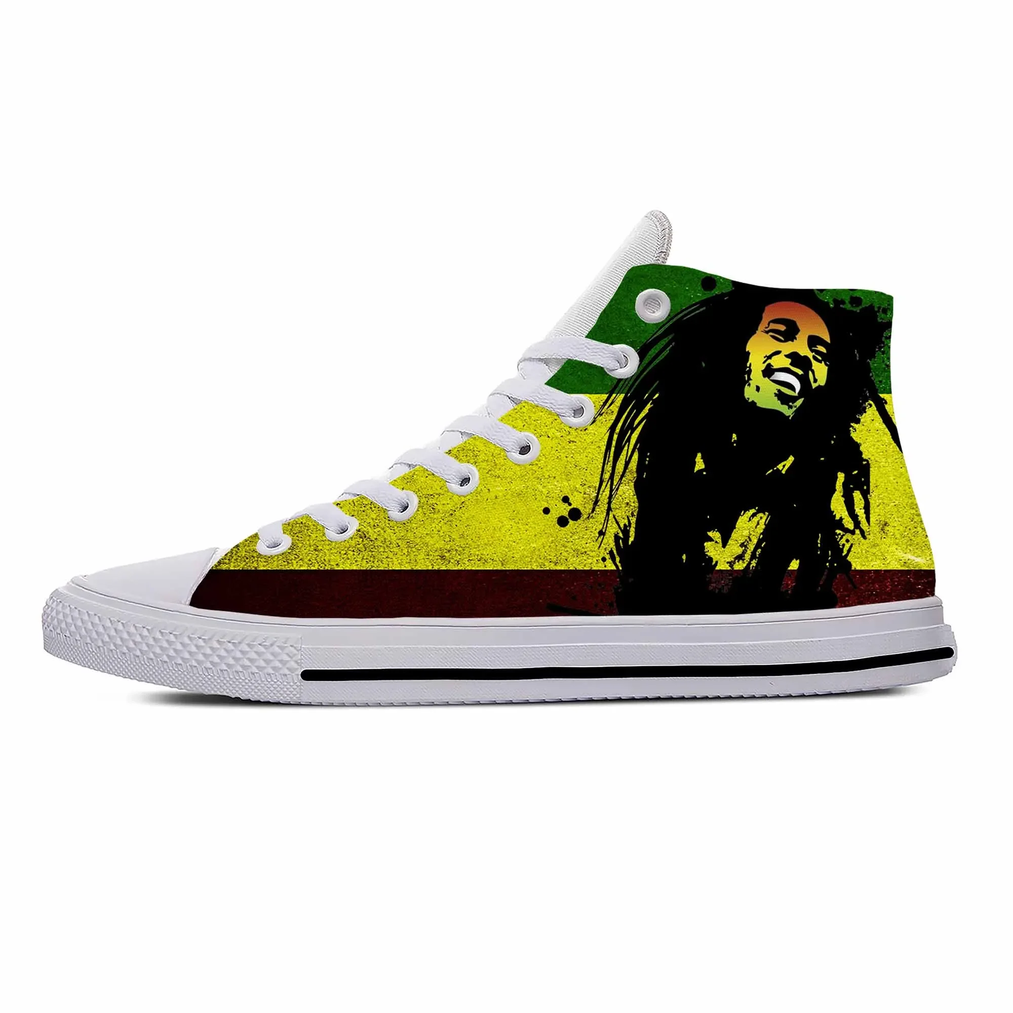 

Модные Повседневные тканевые кроссовки Bob Marley Reggae Star Rasta Rock Music, высокие Легкие дышащие кроссовки с 3D принтом для мужчин и женщин