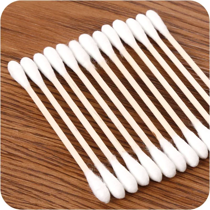 100/30pcs Pack Double Head Cotton Swab Women Makeup Cotton Buds Tip Medical Wood Sticks Nose Ears Cleaning Health Care Tools