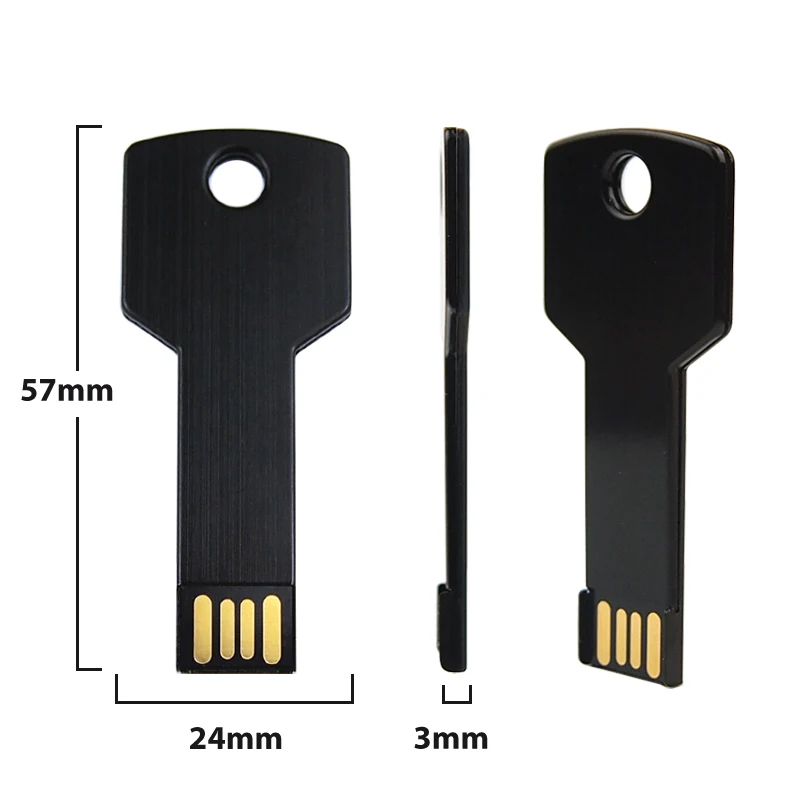 USB Flash Drive Flash Drive Full With Color Metal Key Shape USB Flash Drive 128GB Pen Drives 64GB Real Capacity Memory Stick 8GB High Speed External Storage